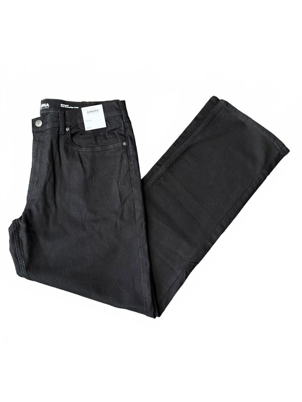 Sonoma The Everyday Jean NEW Men's Denim Jeans Relaxed Size 38 x 34 Black Urban